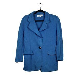 St. John Sportswear Cardigan Jacket Women's Sz 10 in Blue USA Made